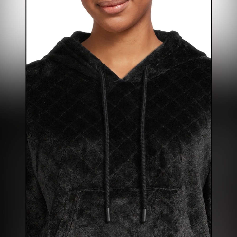 No boundaries juniors diamond quilted faux fur hoodie shorts set size small 3-5 - Picture 2 of 6